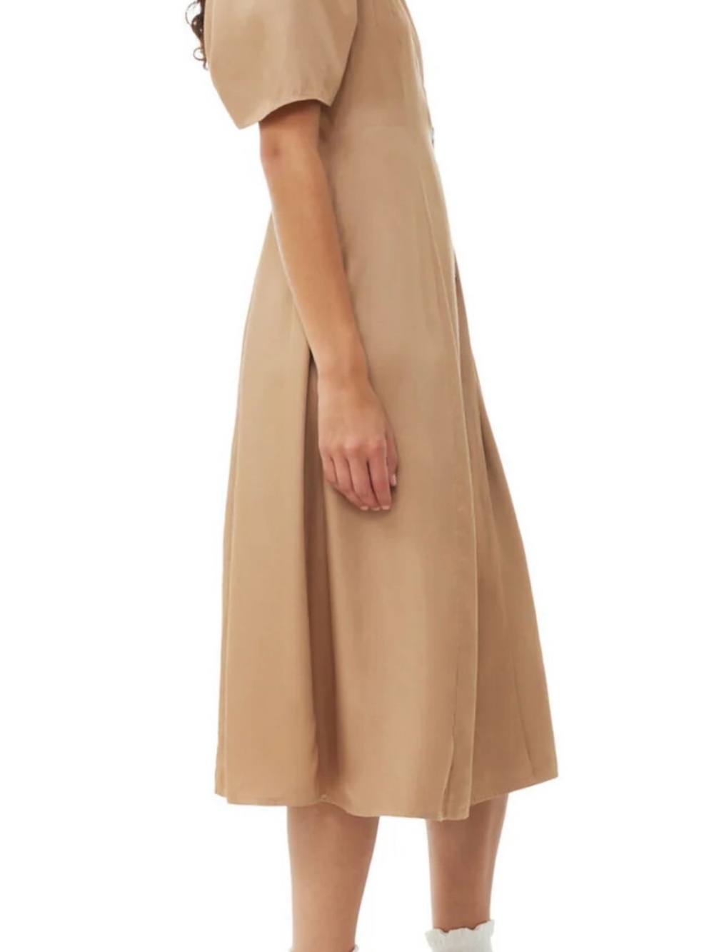 Ganni Brown Viscose Twill Wrap Dress